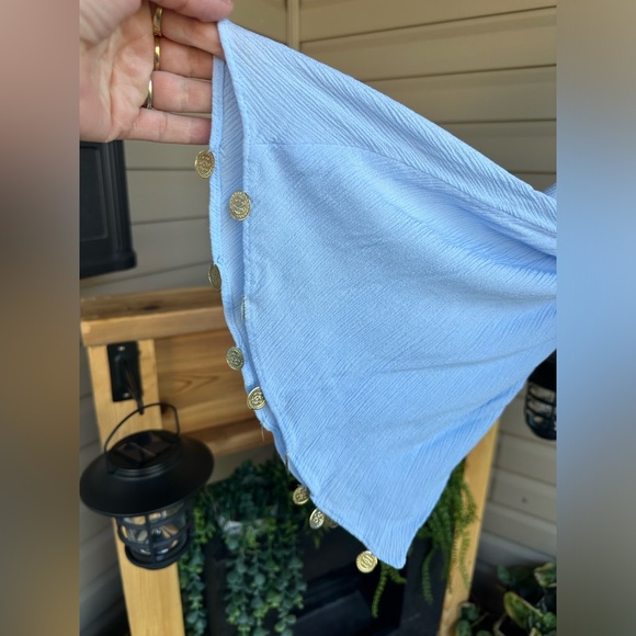 Lilly Pulitzer blue Delaney tunic dress with gold embroidered seashells - Picture 10 of 17